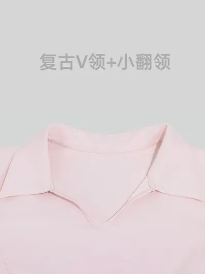 聚衣堂新款翻领运动短袖修身显瘦瑜伽服纯色T恤上衣女