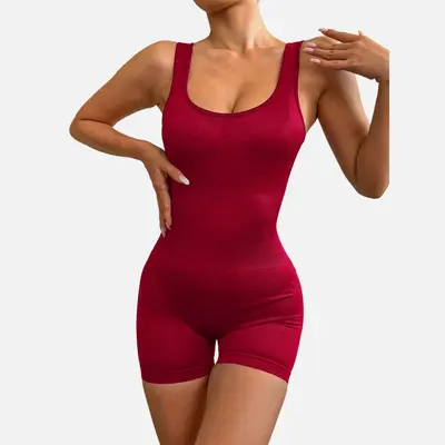 Dikişsiz sırt açık yoga tulumu, derin V yaka, kadın spor ve fitness kıyafeti, hızlı kuruya - 10