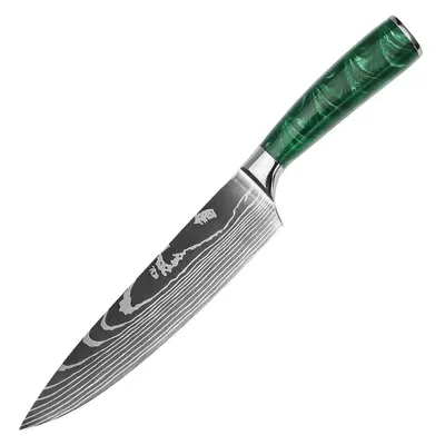Şam desenli Japon santoku mutfak bıçak seti 3 parça - 7