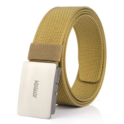 Men's Stretch Nylon Canvas Belt, Versatile Workwear and Jeans Belt