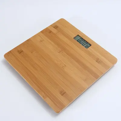 Cross-border Bamboo LCD Panel Rechargeable Human Health Weight Digital Scale Single Piece Customizable - 6