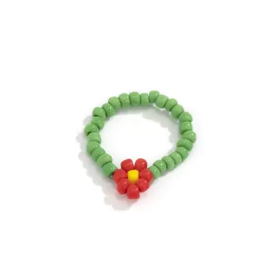 Bohemian Colourful Flower Woven Bead Ring - 8