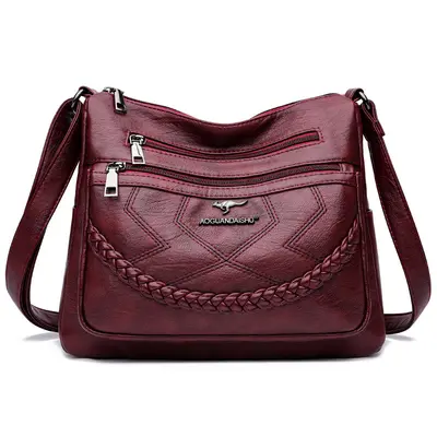 Women's Embroidered Crossbody Shoulder Bag, Large Capacity, Simple Design - 11