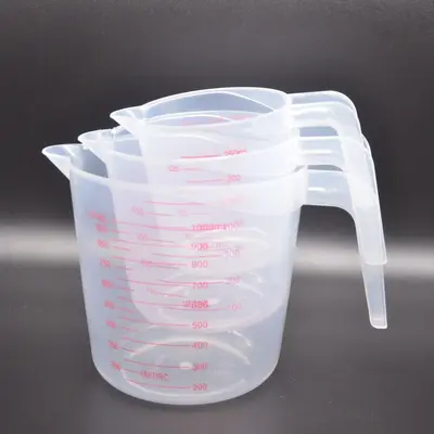 带刻度杯厨房工具杯量勺透明烘焙高测量计量1000塑料量杯250ML500