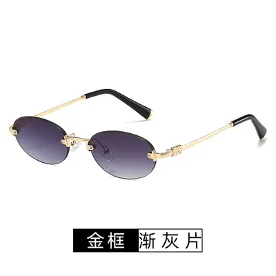 Frameless Round Sunglasses for Women - 8