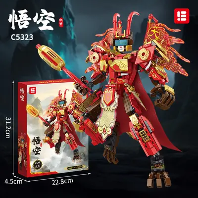 Sun Wukong yapı taşı mecha modeli, Jingubang altın değnek, eğitici oyuncak - 9