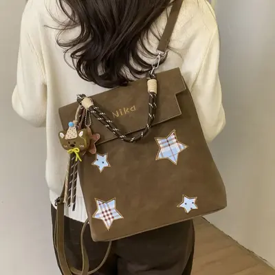 Women's Retro Backpack, Large Capacity, Korean-Style College Look - 3
