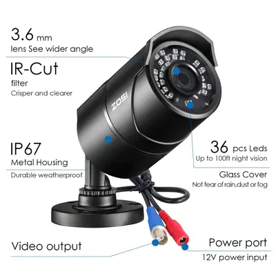 2-megapixel coaxial analog surveillance camera, waterproof - 6