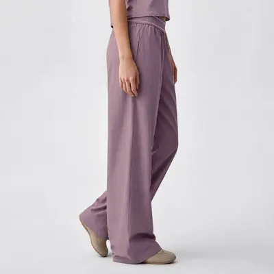 Women's Yoga Set, Quick-Dry Straight-Leg Pants and Short-Sleeve Top - 4