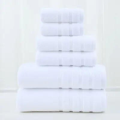 Cotton towel set 6-piece twill weave combed cotton bath and hand towels - 8