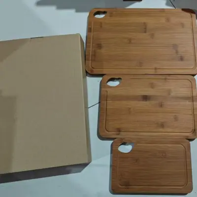 Carbonized Bamboo Cutting Board 3-Piece Set, Double-Sided, Separate Zones - 9