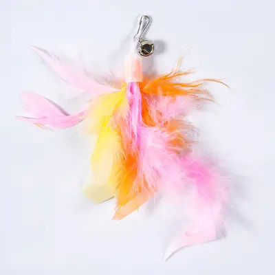 Replacement Head for Cat Teaser Wand with Bell and Feathers - 11