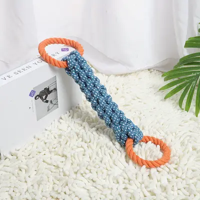 Durable Cotton Rope Chew Corn Toy with Tug-of-War Rope for Dogs