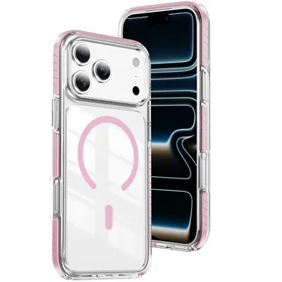 适用于iPhone17Pro Max新品透明磁环手机壳16晶盾彩条防摔盔甲壳 - 10