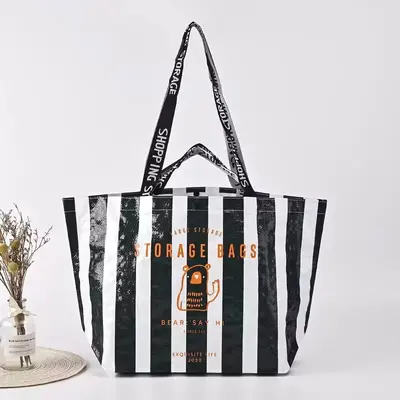 Gewebte Reisetaschen zum Anpassen, faltbare Gepäcktaschen mit großem Fassungsvermögen, wasserdicht und feuchtigkeitsresistent, mit Reißverschluss, Reise- und Umzugspacktaschen, Aufbewahrungstaschen - 8