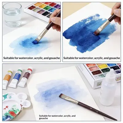 High-elastic nylon brush set for watercolor oil acrylic painting - 4