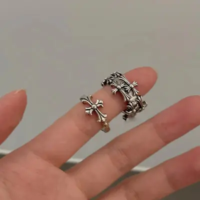 Y2K Punk Cross Open Ring for Women
