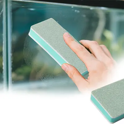 Aquarium Magic Eraser Double-Sided Sponge Block for Fish Tank Glass, Non-Scratch Water Stain and Limescale Cleaning Tool, Fish Tank Glass Cleaning Gadget