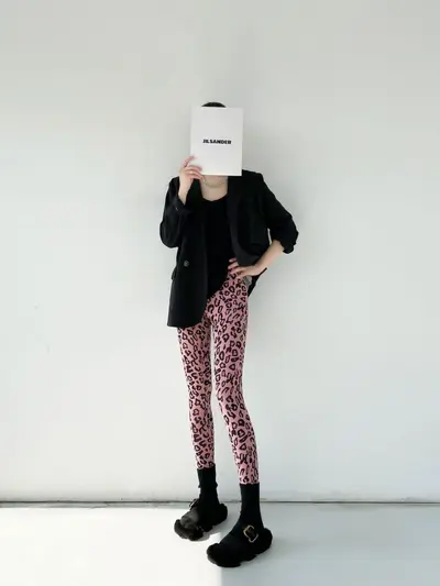 Women's Thin Printed Cropped Yoga Leggings, Leopard Print, Comfortable Sports Pants - 9