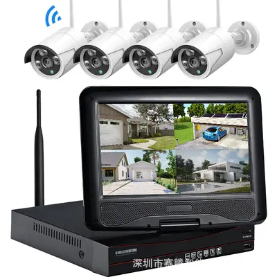 4/8 kanallı kablosuz 10 inç kamera iç ve dış mekan gözetim NVR seti kızılötesi gece görüş kamerası görsel 4G akıllı