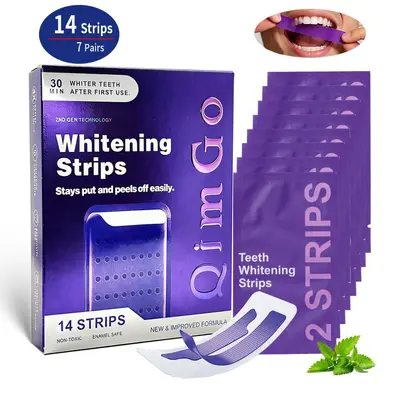 V34 Purple Teeth Whitening Strips, Yellow Stain Removal Dry Strips