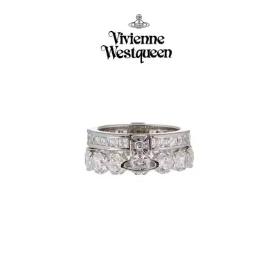 Doppelschichtiger Diamantring, geometrisches Design - 1