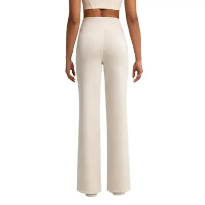 Athena Lulu Sand Wash Air Layer свободные прямые женские спортивные штаны для йоги из модала с высокой посадкой телесного цвета