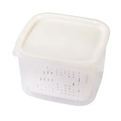 Japanische Frischhaltedose mit Abtropfgitter, tragbare Obst- und Bento-Box, Kühlschrank-Lagerbehälter für Lebensmittel, Aufbewahrungsbox für Zwiebeln, Ingwer und Knoblauch, Großhandel
