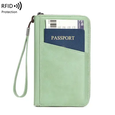 RFID pasaport cüzdanı, büyük kapasiteli, çok fonksiyonlu - 12