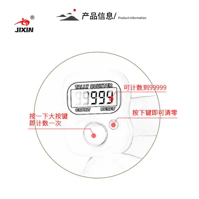 Finger Ring Counter, Mini Electronic Manual Tally Counter