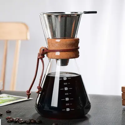 Glaskaffeekanne aus Borosilikatglas mit Filter, Teilkanne - 11