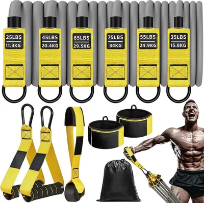 TPE Resistance Band Set 11 Pieces, 300 lb - 2