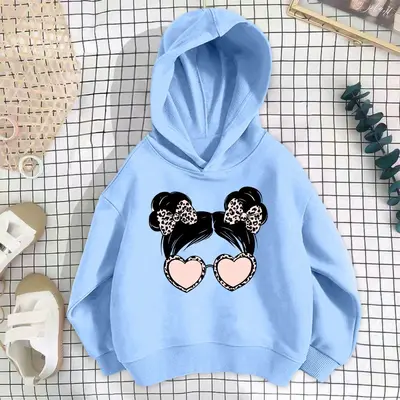 Mädchen Frühling Herbst Sweatshirt mit Cartoon-Motiv, dünne Baumwolle - 9