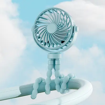 Sınır ötesi yeni ahtapot küçük fan el tipi taşınabilir masaüstü küçük elektrikli fan mini katlanır bebek arabası fanı - 9