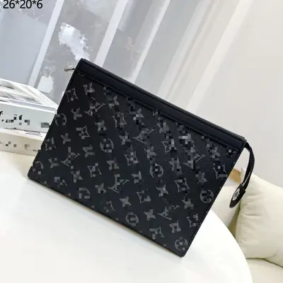 Men's Plaid Clutch Bag, Large Capacity Business Style - 8