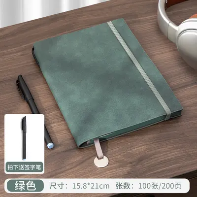 Sheepskin Leather Strap Notebook, Soft Leather Office Meeting Journal - 7