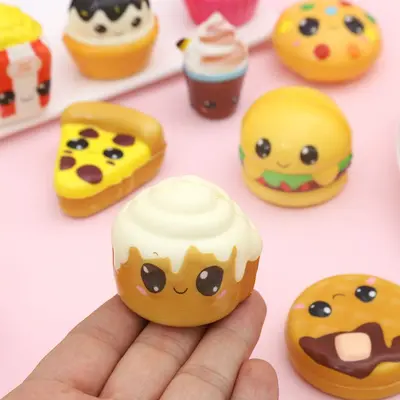 Mini PU Slow Rebound Simulation Food Squeeze Stress Relief Toy