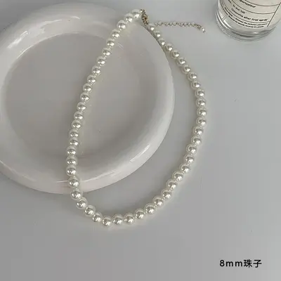 Shijia inci kolye kadın niş erişilebilir lüks tasarım üst düzey moda zarif köprücük kemiği zincir kolye kazak zinciri boncuk zinciri - 11