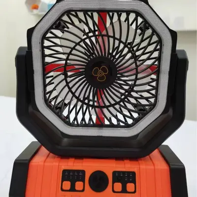 Amazon Outdoor-Zeltventilator mit LED-Nachtlicht, Fernbedienung, tragbar, zum Aufstellen oder Aufhängen, 20.000 mAh, großes Fassungsvermögen, Outdoor-Campingstil-Ventilator