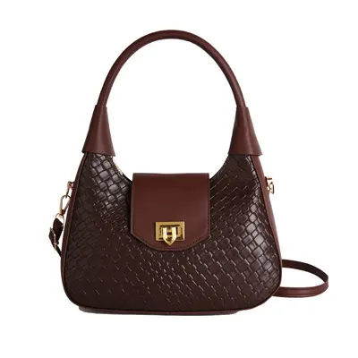 Women's Large Woven Pattern Casual Handbag - 8