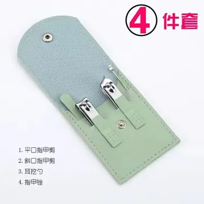 Nagelschere aus Einzelteilen, Lagerbestand grünes Klappcommodity aus 16-teiliger Nagelschere, komplettes Maniküre-Set, Maniküre-Werkzeugsatz. - 10