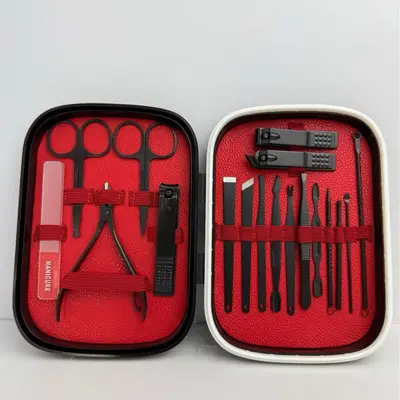 Edelstahl-Nagelknipser-Set 18-teilig, Nagelwerkzeuge, Nagelpflege, Nagelzange, Beauty-Nagel-Kits, Nagelhautschere, tragbarer Organizer - 8