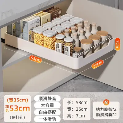 Kitchen under-sink tiered pull-out storage basket - 10