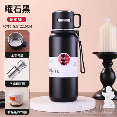 Men's Stainless Steel Thermos Cup, Large Capacity, with Handle and Tea Infuser - 7