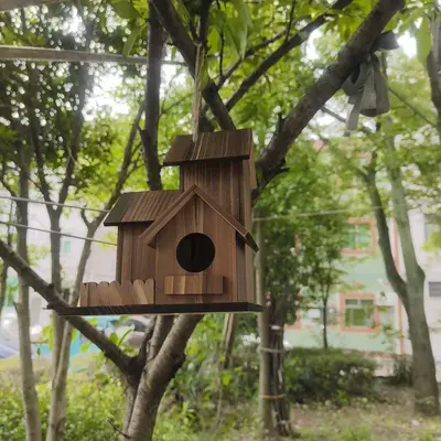 Vogelkäfig aus Massivholz für Papageien, 3 Zimmer, für draußen