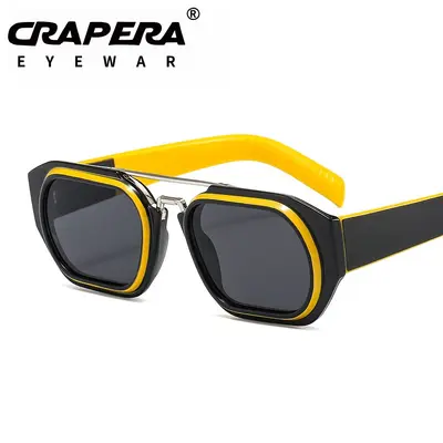 Men's Retro Two-Tone Trendy Sunglasses in Luxury Brand Style