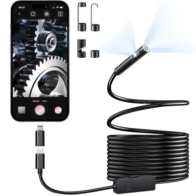Endoscope camera with mobile phone connection, HD resolution
