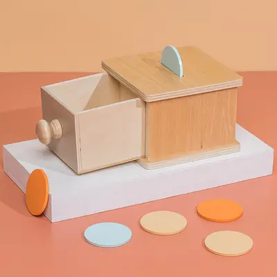Montessori Frühförderung über Grenzen hinweg Montessori-Bildung Frühförderung Grundgeometrie Formensortierer Schubladenbox Holzspielzeug - 11