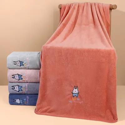 Mercan kadife hızlı kuruyan banyo havlısı - 13