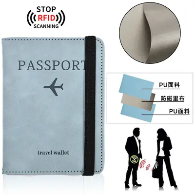 PU-Leder Reisepass-Brieftasche mit RFID-Schutz
